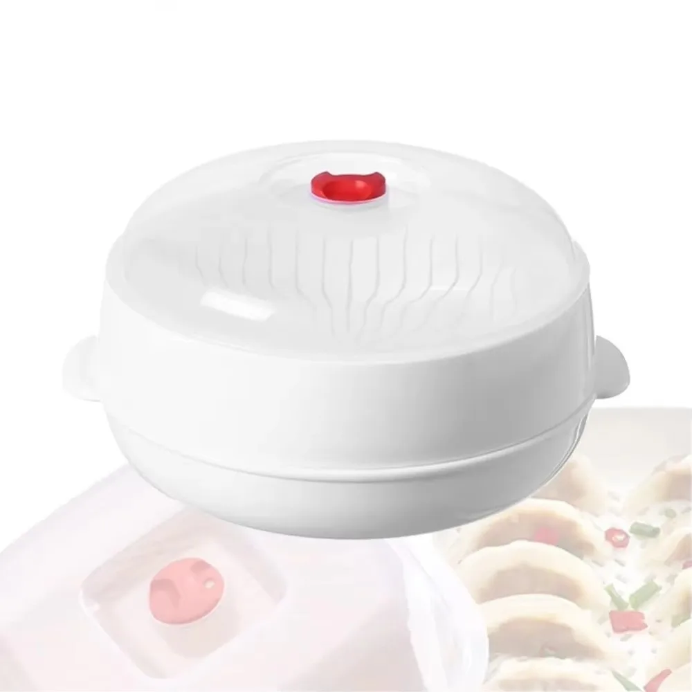 

Multi-layered Microwave Oven Steamer Box Plastic with Lid and Tray Vegetable Lunch Box Heat-Resistant Multifunctional