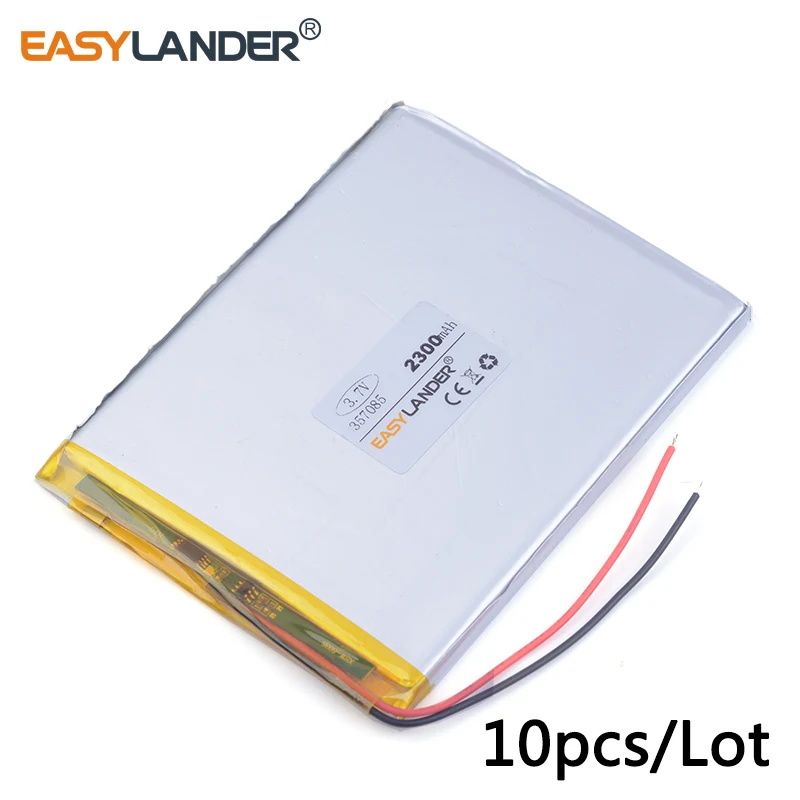 

10 шт./лот 3,7 в литий-ионный полимерный перезаряжаемый аккумулятор 357085 2300 мАч может быть настроен оптовая продажа планшетных ПК MID IPAQ Power