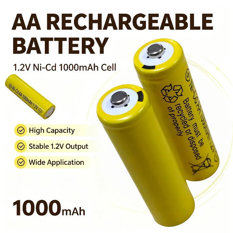 100% Original Ni‑Cd 1.2V AA 1000mAh Rechargeable Battery Lpega Battery Suitable For Toys Watches Household