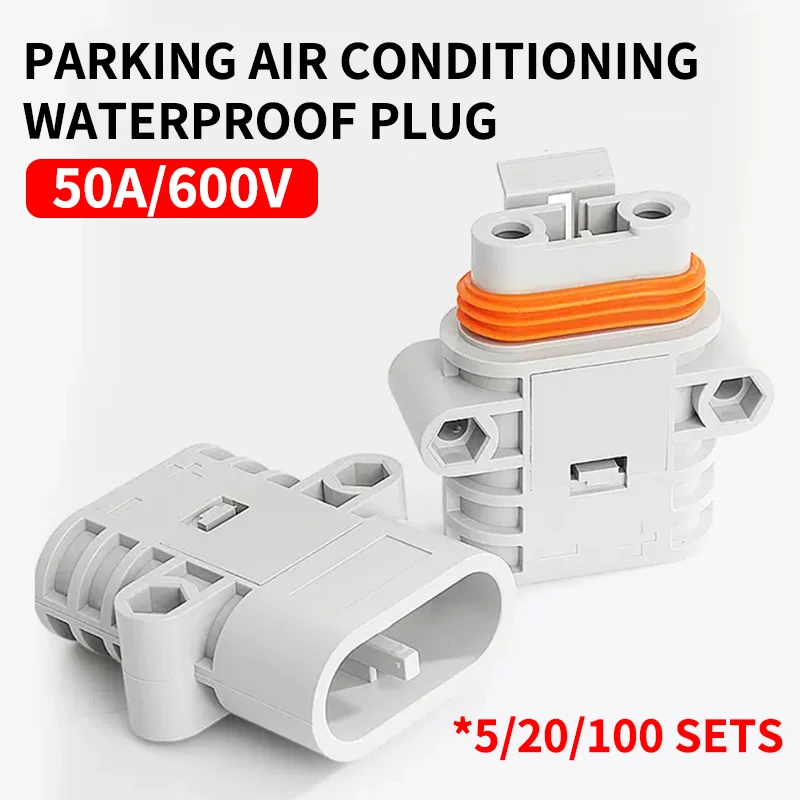 

5/20/100Set Anderson Style 50a Parking Air Conditioner Male And Female Butt Plug Connector 24v/12v Electric High Current