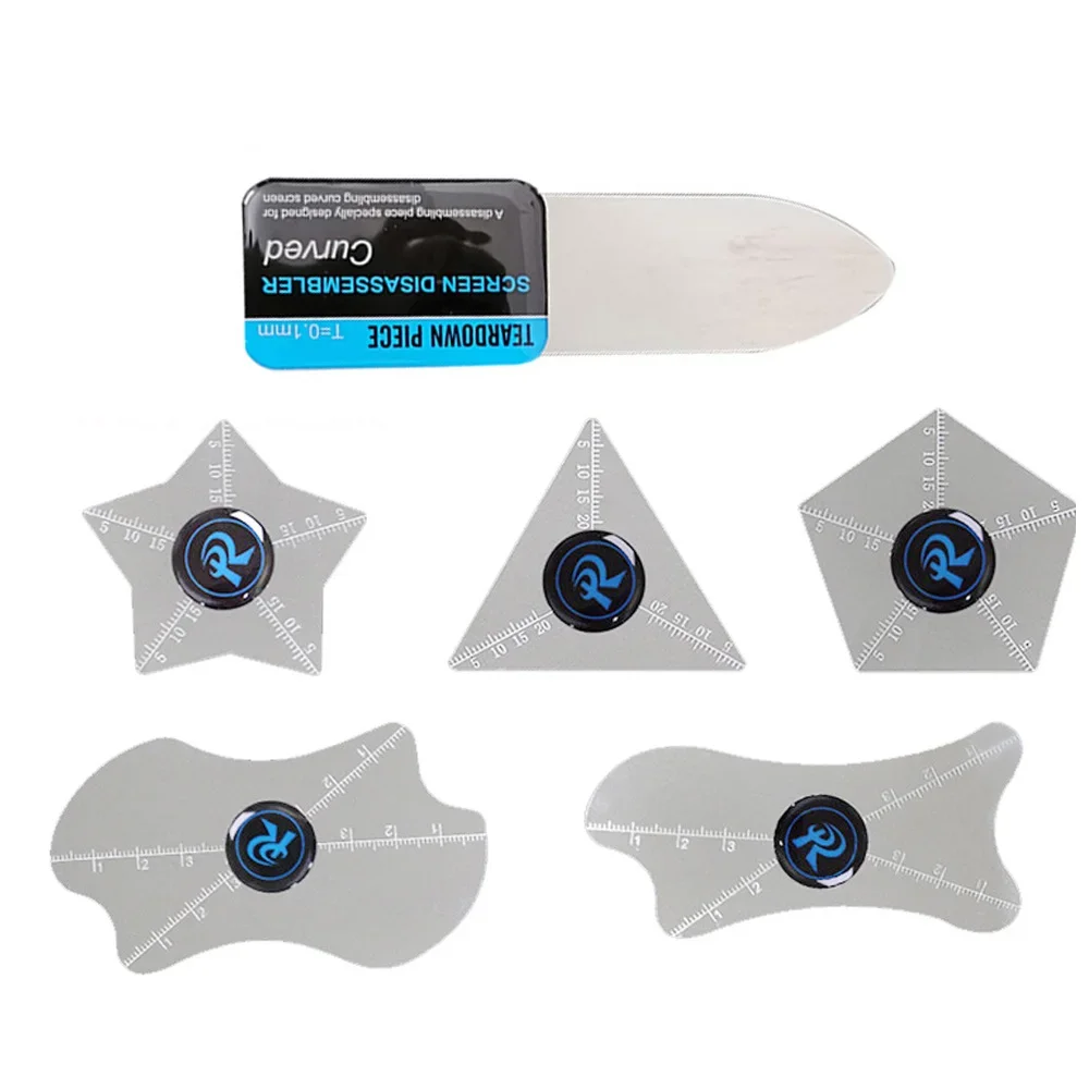 

5/6Pcs Ultra-thin Flexible Stainless Steel Crowbar Removal Card 0.1mm For Mobile phone Ipad Laptop Screen Opening Pry Tools