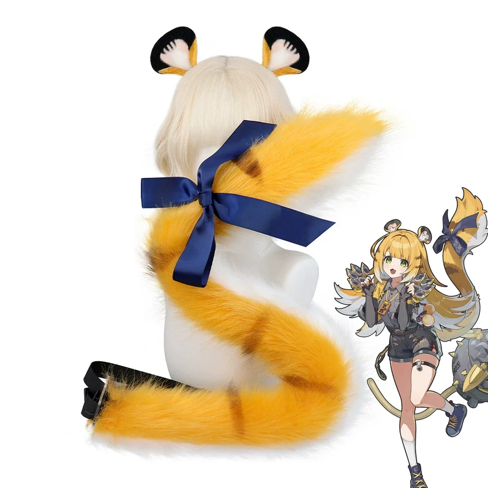 

New Game Zenless Zone Zero Ju Fufu Cosplay Ears Headband Beast Tail Halloween Carnival Party Cute Plush Dress Up Props