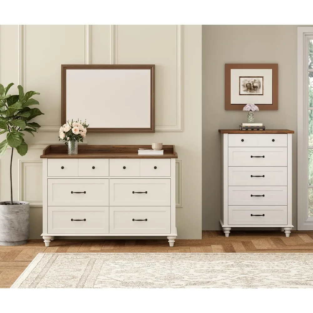 Bedroom dresser 2-piece set, 1 children's bedroom dresser, 6 drawers, 1 baby dresser, 5 chest of drawers, closet storage box