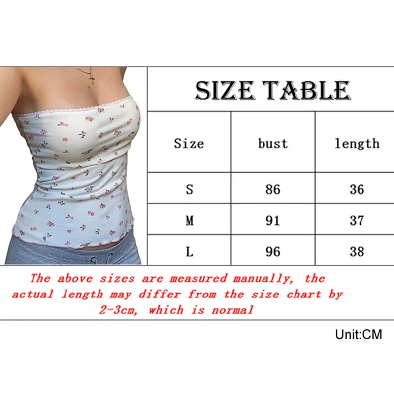 WPNAKS Women Tube Top Summer Clothes Strapless Backless Flower Ladies Vest Female Clothing Sexy Club Streetwear