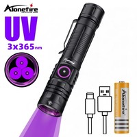 Powerful 15w 365/395nm UV Ultraviolet Flashlight Blacklight Purple light Rechargeable Torch For Pet Urine Stains Fluoresce