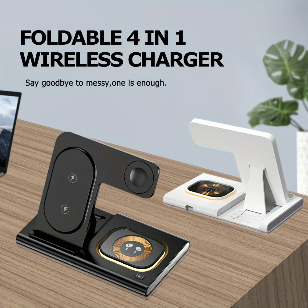 3 in 1 Foldable Wireless Charger 15W for Iphone 15 14 13 12 11 Pro Max plus Watch 8 7 6 5 4 3 2 SE,for AirPods Pro 3 2