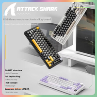 Attack Shark X85 pro Tri Mode Wireless Bluetooth Mechanical Keyboard Customized Hot Swappable with Display for Esports Gaming