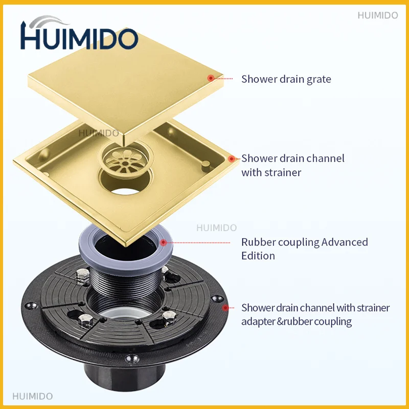 Square Invisible Stainless Steel Floor Drain Deodorant Garbage Filter Drain Shower Floor Drain Water Filter Bathroom Accessories
