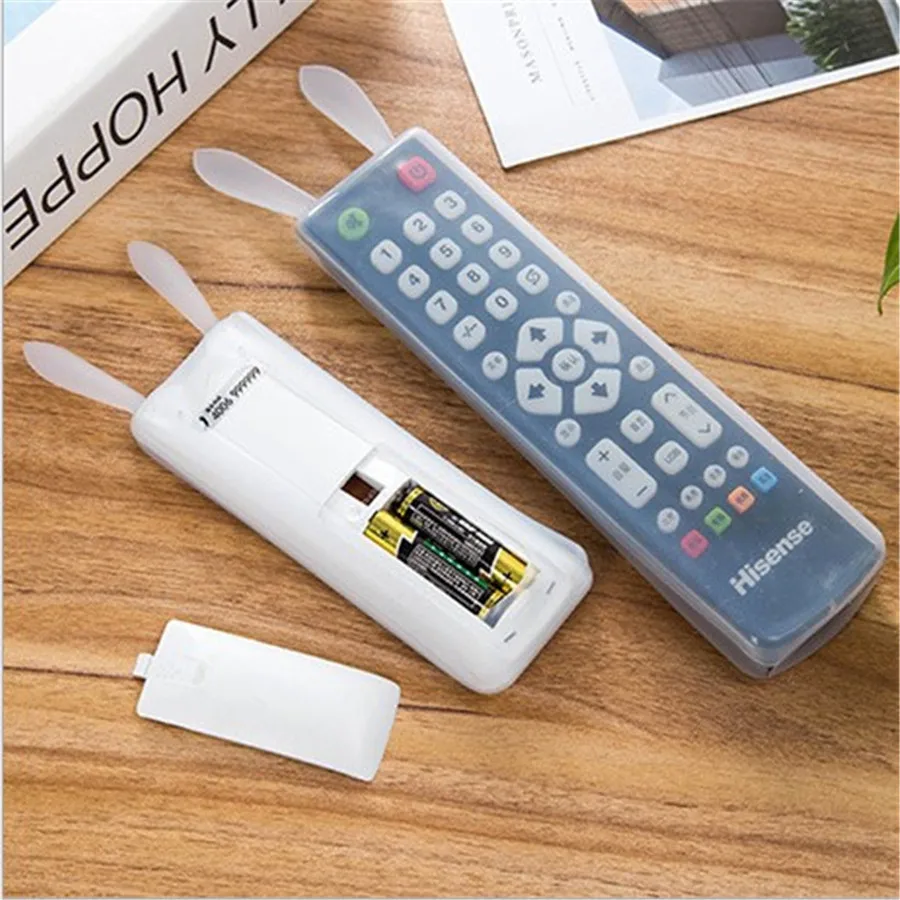 

Cute Rabbit Ear Silicone Remote Control Sleeve Transparent Air Conditioner TV Controller Protective Case Waterproof Dust Cover