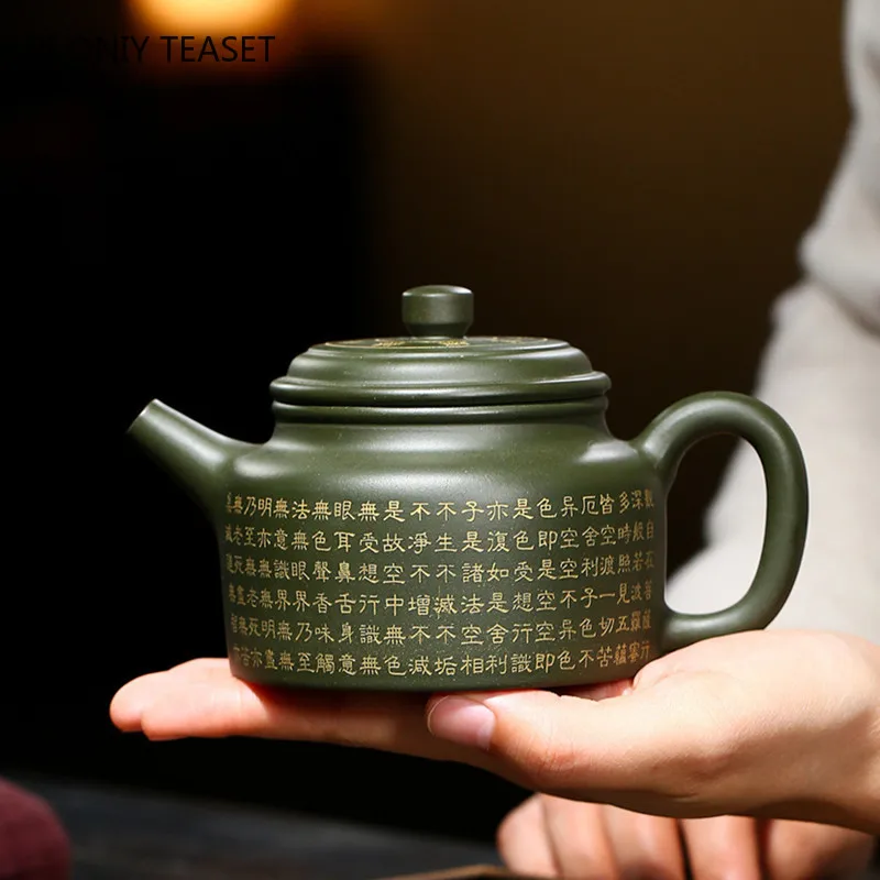 Imagem -02 - Yixing Boutique Bules de Argila Roxa Famoso Pote de Chá Artesanal Raw Ore Chaleira de Lama Verde Chinês Zisha Tea Grupo Drinkware 280ml