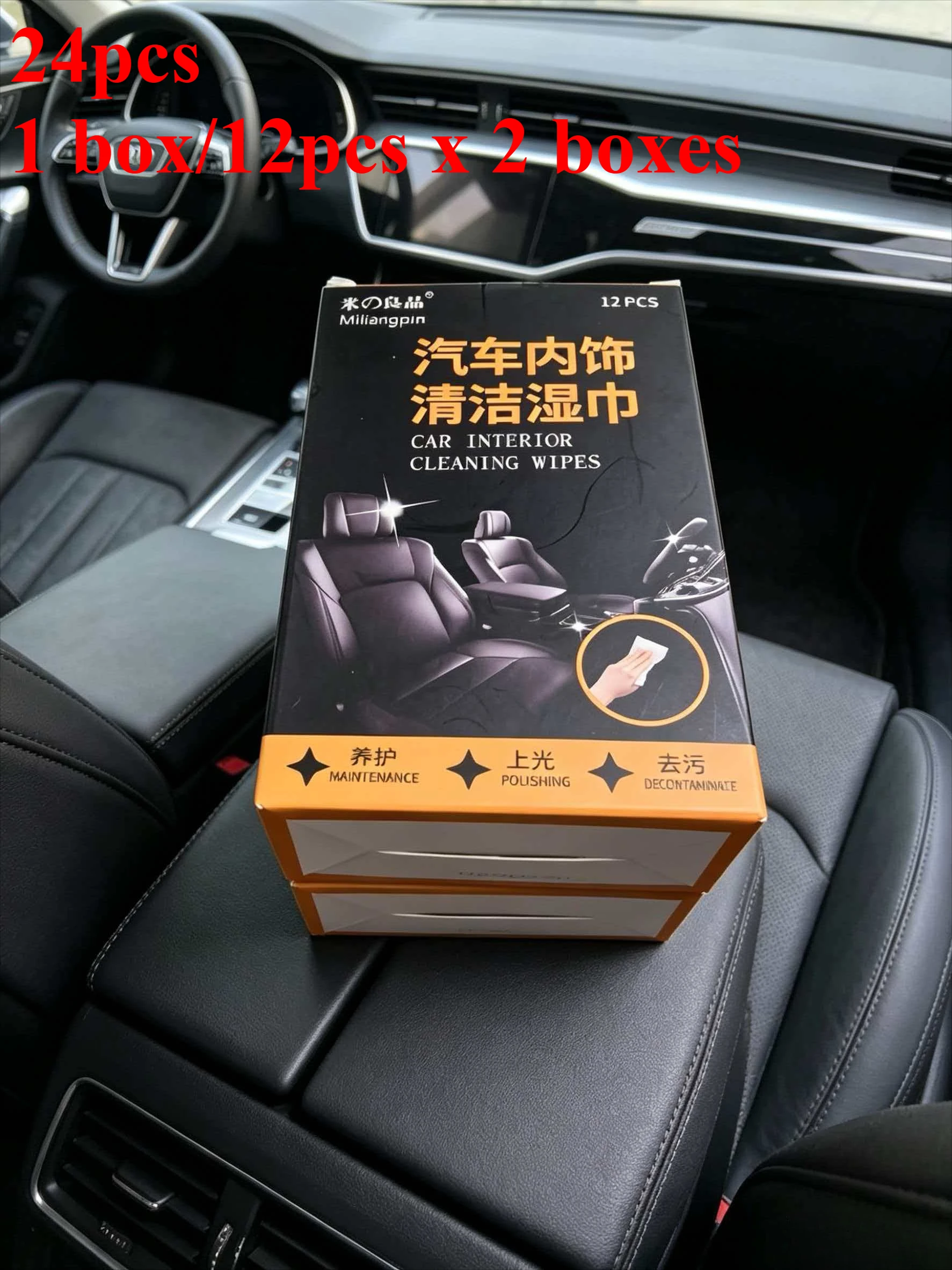Auto-interieur reinigingsdoekjes, herbruikbare auto-tissues, individueel verpakte kleine verpakkingen voor gemakkelijk transport en opbergen.