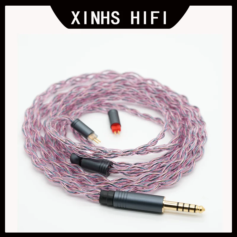 

XINHS HIFI 8-ядерный красно-синий монокристаллический медный гибридный кабель для наушников IEM с 4,4 мм, 3,5 мм/MMCX/2Pin/IE900 для молодежи M5 Olina
