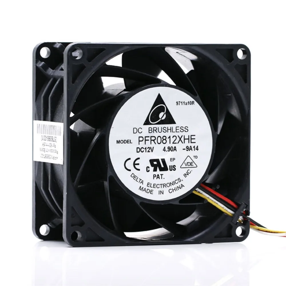 80mm mocny wentylator chłodzący pwm 12V 80X80X38 mm podwójne łożysko kulkowe 4-Pin PFR0812XHE DYTB0838B2U 3115RL-04W-B76 — zdjęcie 3