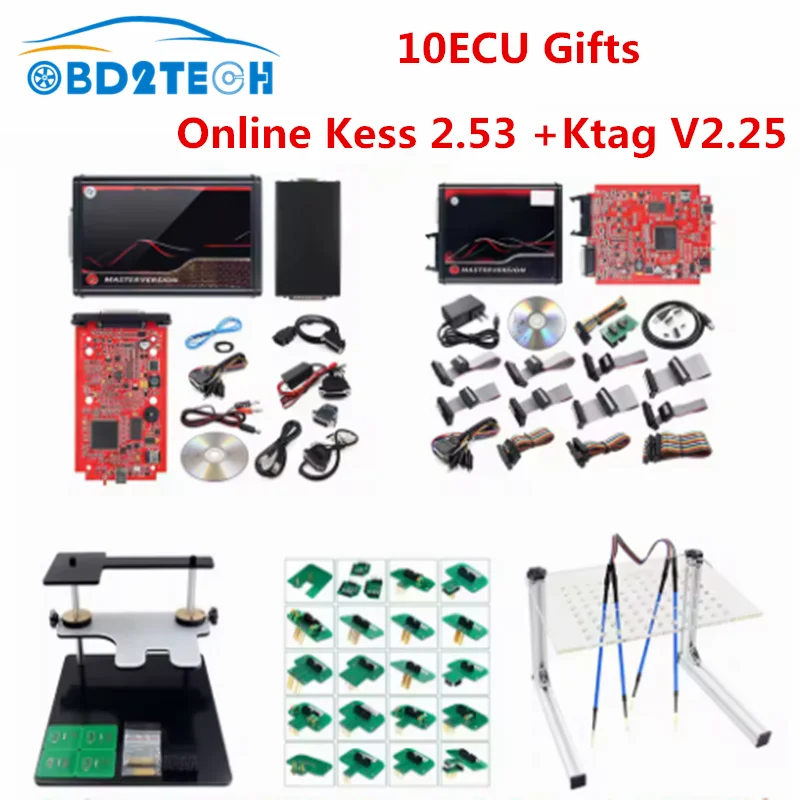 2025 Kess Ksuite 2.80 EU Red V5.017 V2.53 Ktag 4LED V7.020 V2.25 LED Master Unlimited Online Kess Car Truck ECU أداة مبرمج