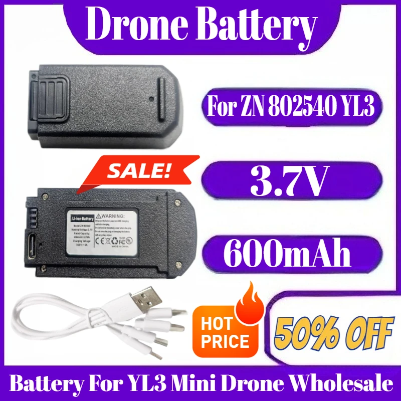 

For ZN 802540 YL3 Drone Battery 3.7V 600mAh Battery For YL3 Mini Drone Wholesale