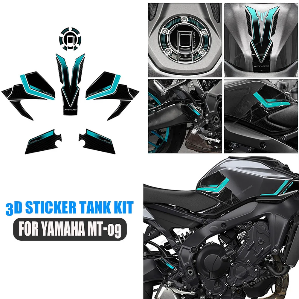 For Yamaha MT-09 3D Gel Epoxy Sticker Kit 3D Motorcycle Tank Pad Protection Sticke MT-09 2024