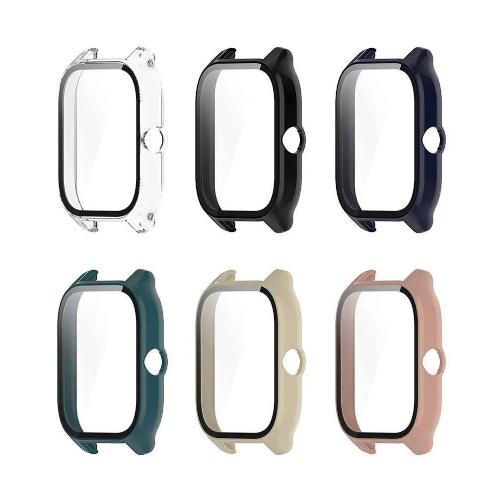 Case + Glass for Huami Amazfit GTS 4 Smart Watch Bumper Frame Protector Accessory for Amazfit GTS 2 Mini Cover Transparent Shell