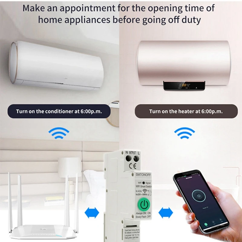 Medidor de energía inteligente con temporizador, Monitor de consumo de energía, monofásico, carril Din, WIFI, Kwh, 110V, 220V, 50/60Hz, Tuya, 18mm, 40a