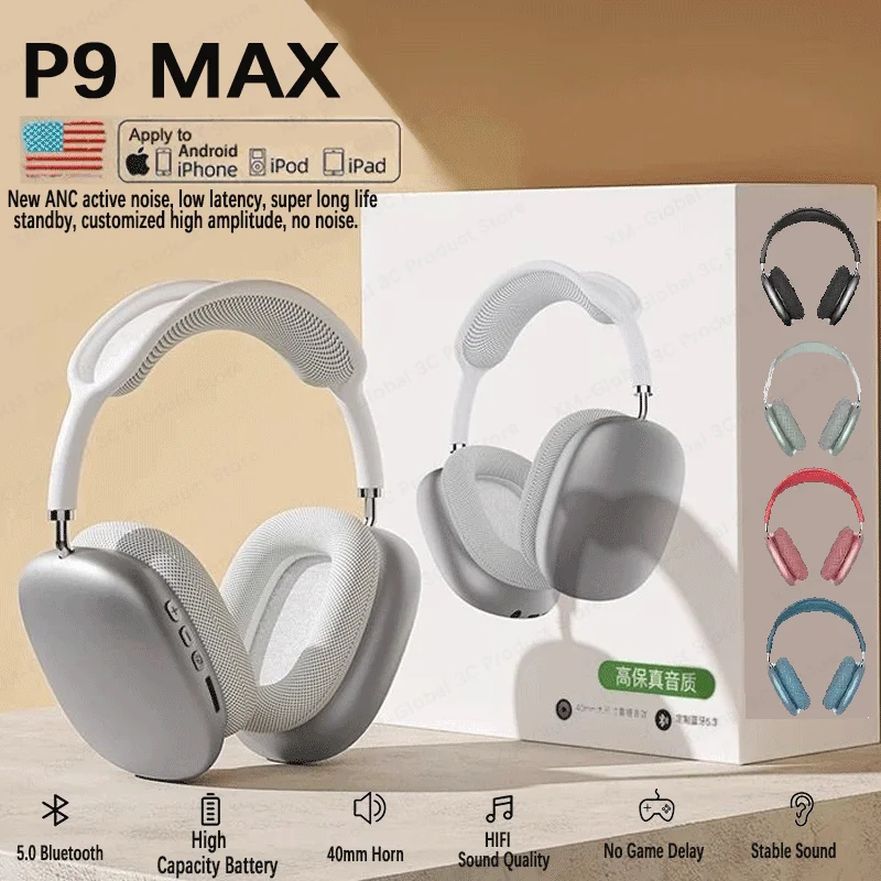 2025 New Air Max P9 TWS Wireless Bluetooth 5.1 Headphones With Mic Pods Sports Gaming Earphones For Xiaomi IPhone Apple PC