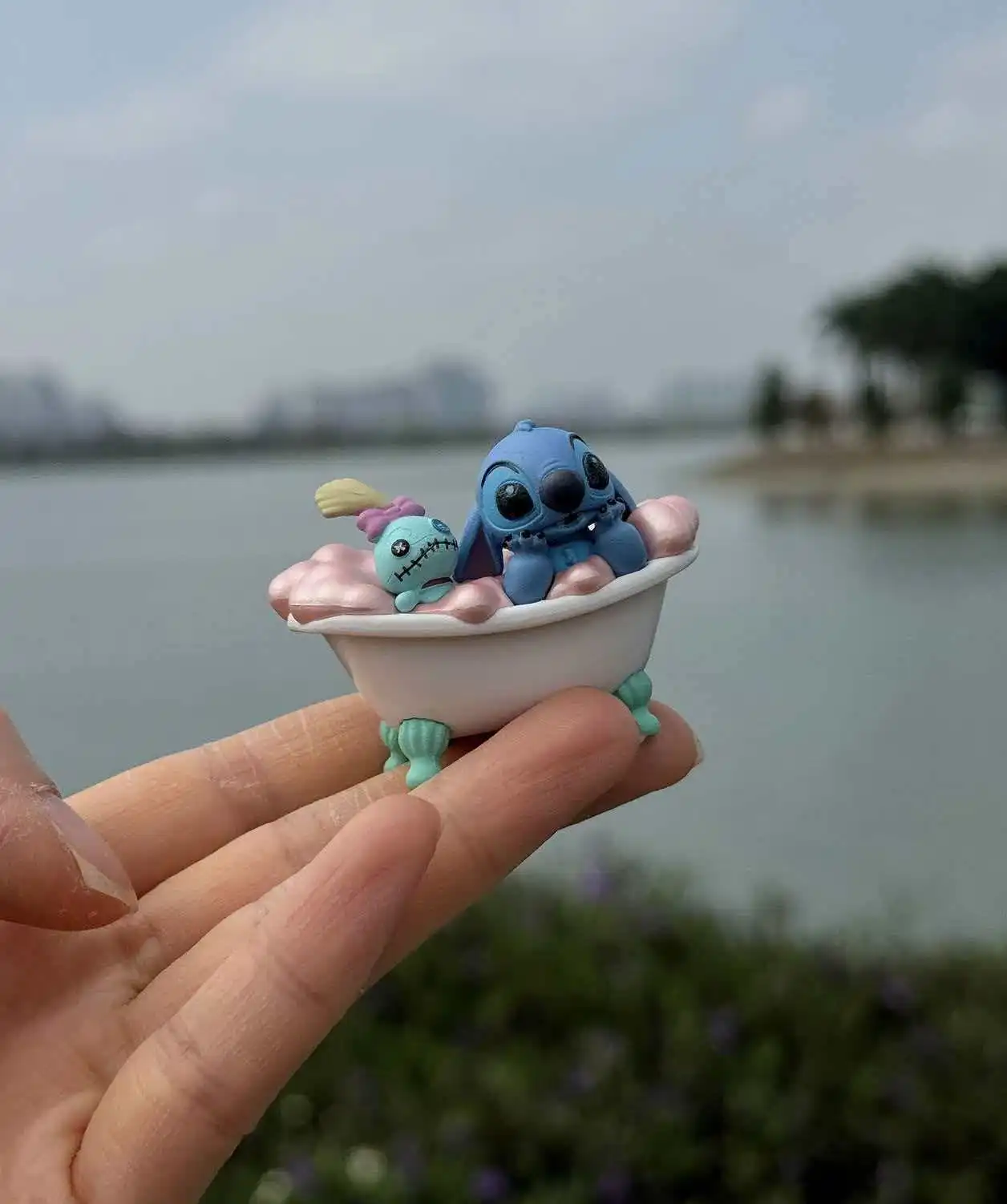 

Коллекционная фигурка-сюрприз Stitch Nighttime Bath Relax Time Series: милая мультяшная игрушка для декора комнаты, серия Blind Box