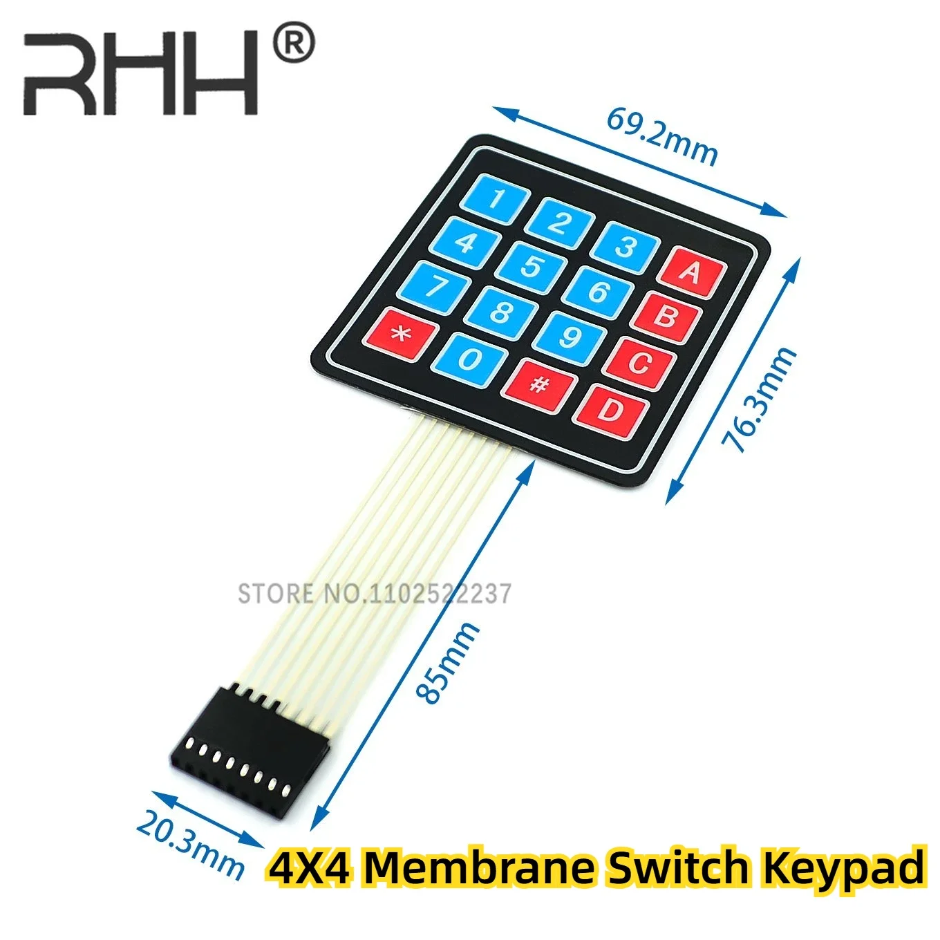 Teclado de interruptor de membrana 1x4 3x4 4x4 4*5, teclado de matriz de teclas 4 12 16 20 para carro inteligente arduino para ESP32