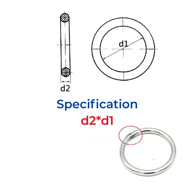M3~m12 Sus304 Stainless Steel Ring Solid Welded O-circle Rust Ring For Rigging Marine Boat Hammock Yoga Hanging Rings
