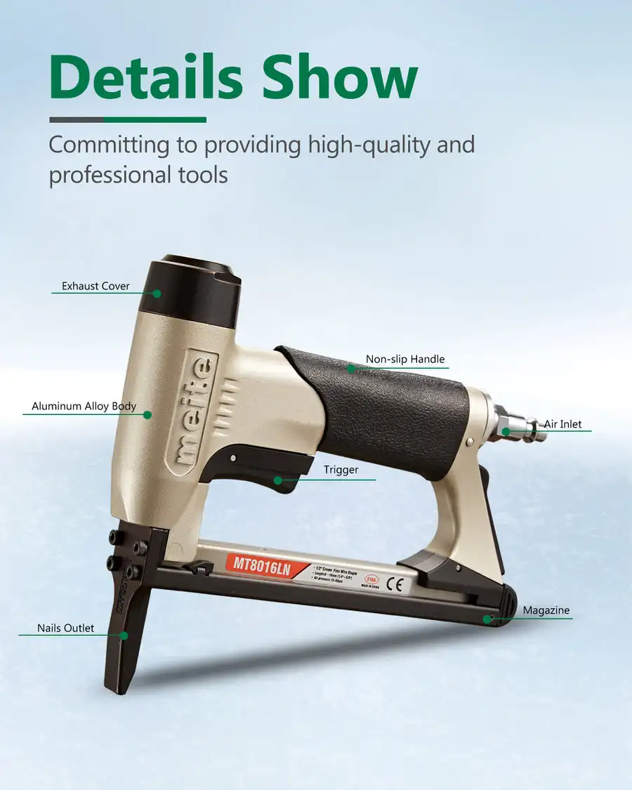 Pneumatic Fine Wire Stapler - Staple G uns Long Nose MT8016L