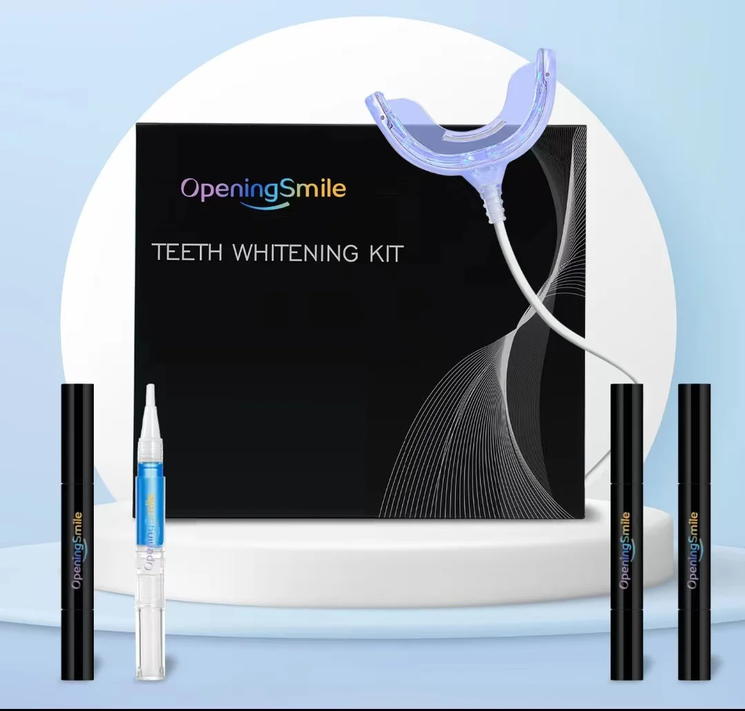 

MYBYS NEW Teeth Whitening Product Kit Oral Gel Cold Blue Light LED 4 Adapter Dental Dentistry Teeth Bleach Home Use Health Box