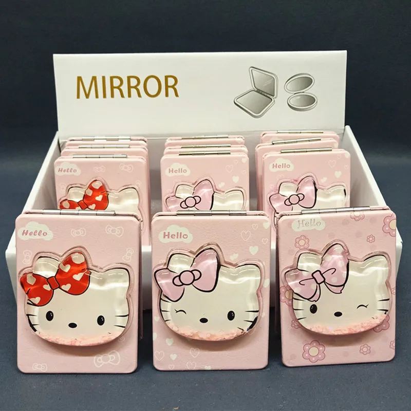 

Cute Hello Kitty Mirror with Sparkling Oil Hourglass for Girls' Makeup hello kitty y2k 1pcs random color