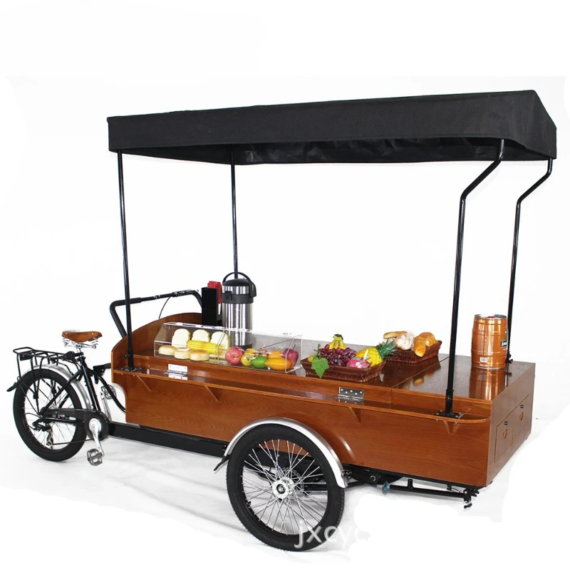 

Mobile coffee sales car Multifunctional coffee wine car Fan support car