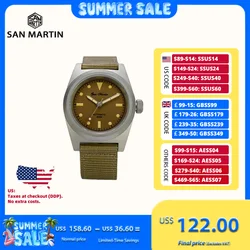 San Martin Men Pilot Watch Sapphire Glass 38mm Vintage Military Enthusiast YN55 Automatic Mechanical Watch Sport 20Bar SN0029G-A