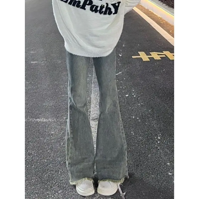 

Streetwear Femmes Girl Jeans Cargo Pockets Multi Pocket Utility Workwear Military Camouflage Female Denim Fashion Street Style