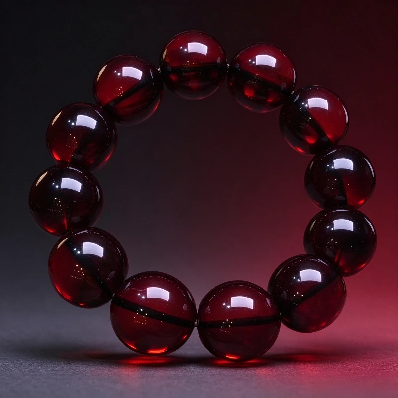 Classic Temperament Amber Beeswax Round Bead Single Circle Bracelet Jewelry