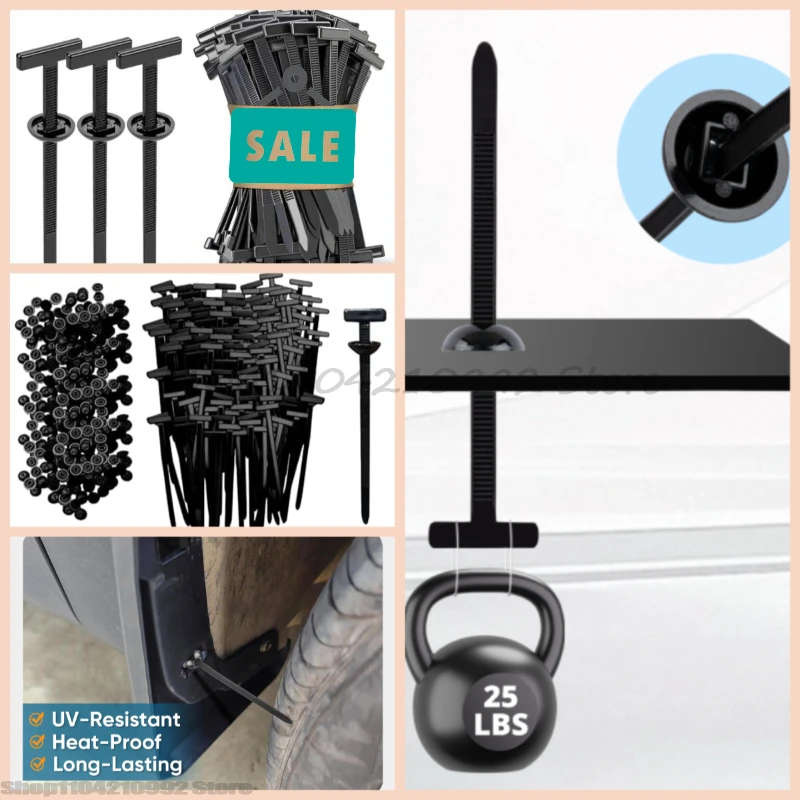 Self-locking Universal Nylon Cable Tie Buckle Heavy Duty Zip Ties with Pin & Button Car Daily Repair Fastening Strap Clip Cable