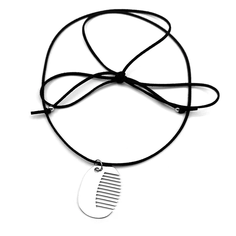 New Fashion Small Comb Pendant Necklace For Women Girls Stainless Steel Silver Color Funny Female Party Chain Jewelry Gifts