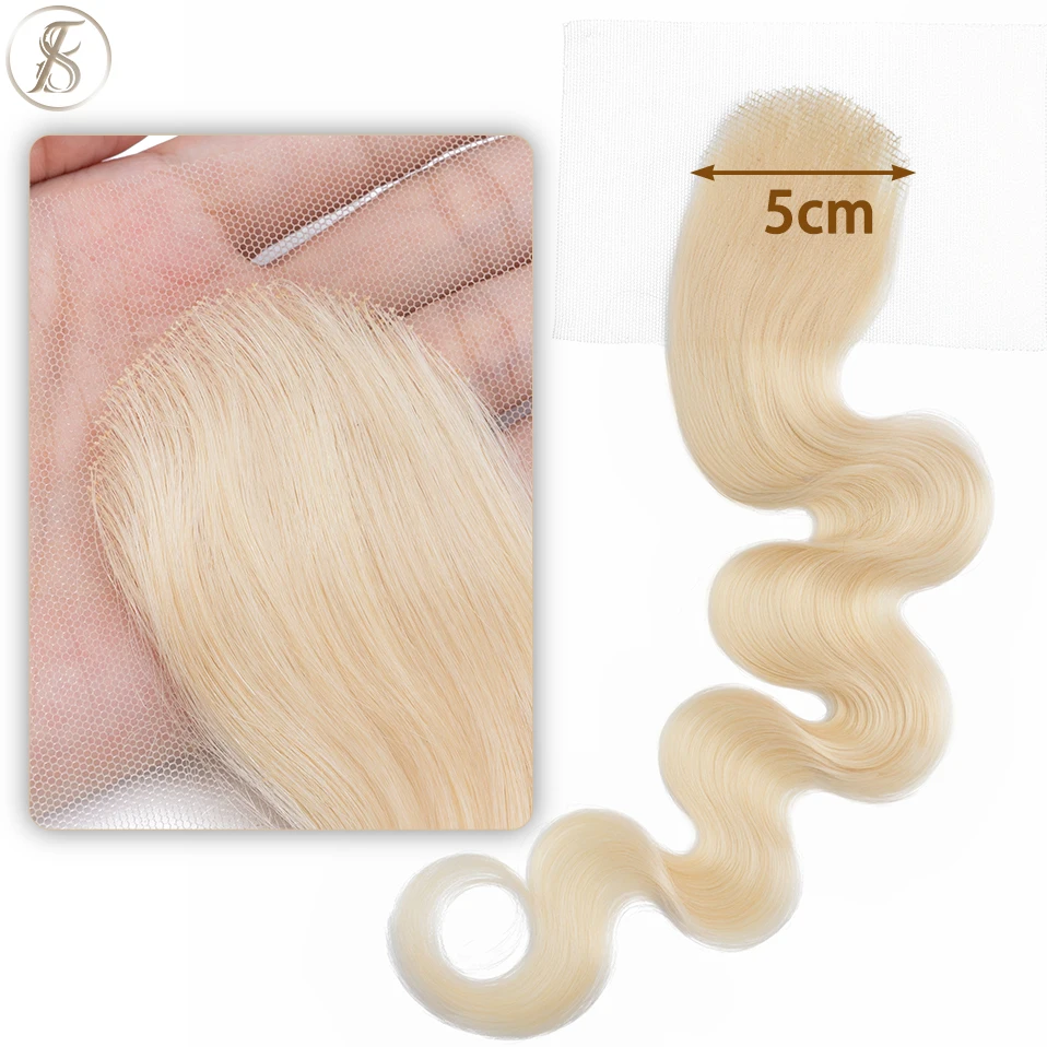 TESS 16Inch Women Toppers Hair Hook Lace Single Knot Natural Human Hair Replacement Capillary Prothesis Invisible Wavy Hairpiece