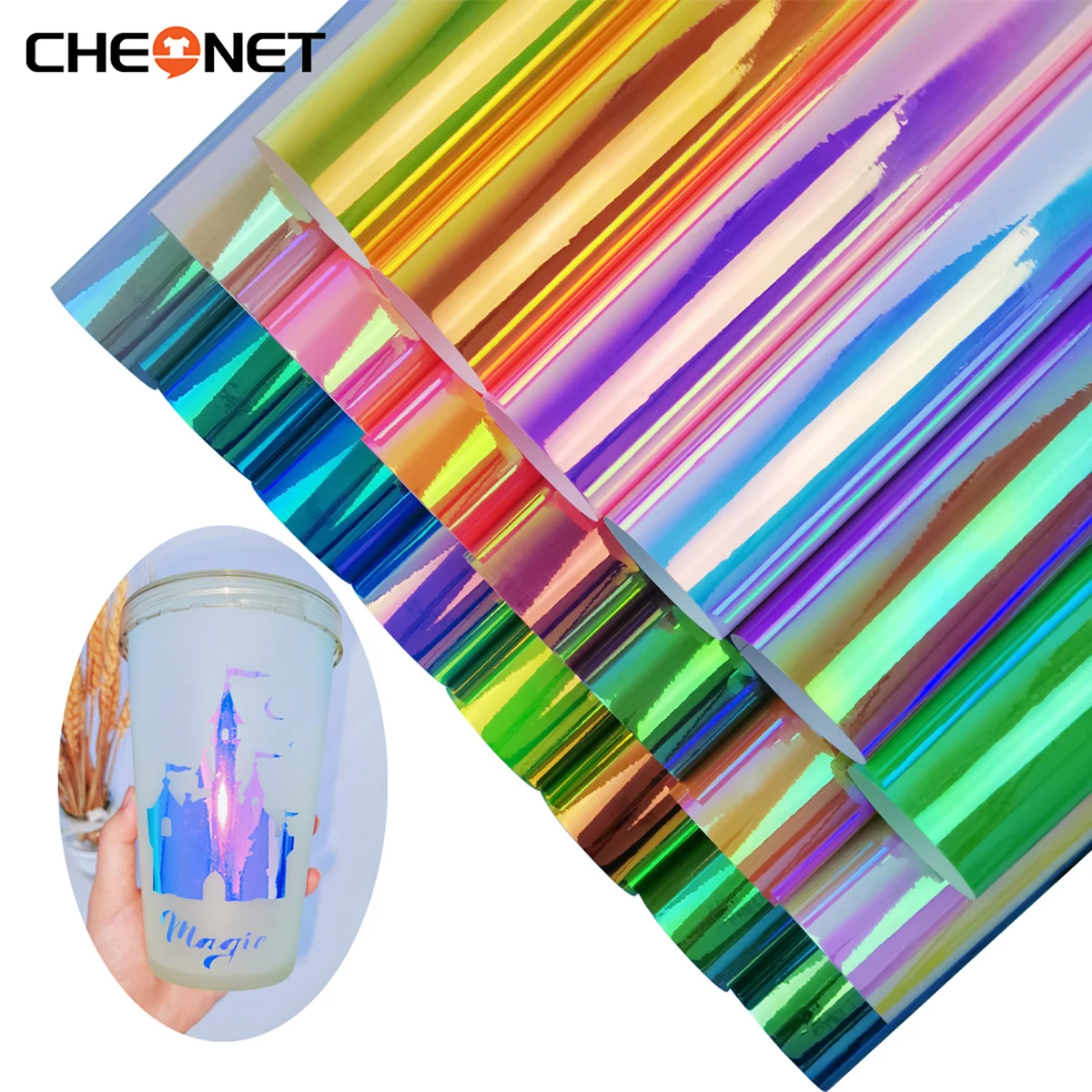 Holographic Rainbow Gradient Indoor Adhesive Vinyl Permane For Crafts Expressions  Decal Sign Sticker DIY