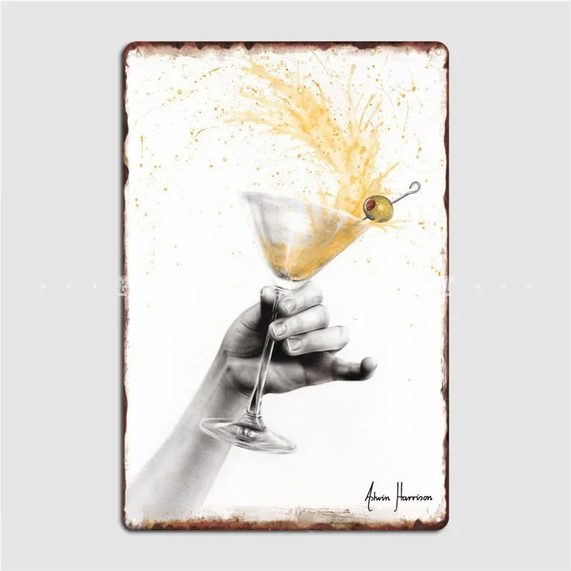 Shaken Martini Poster Metal Plaque Cinema Living Room Design Living Room Wall Decor Tin Sign Poster