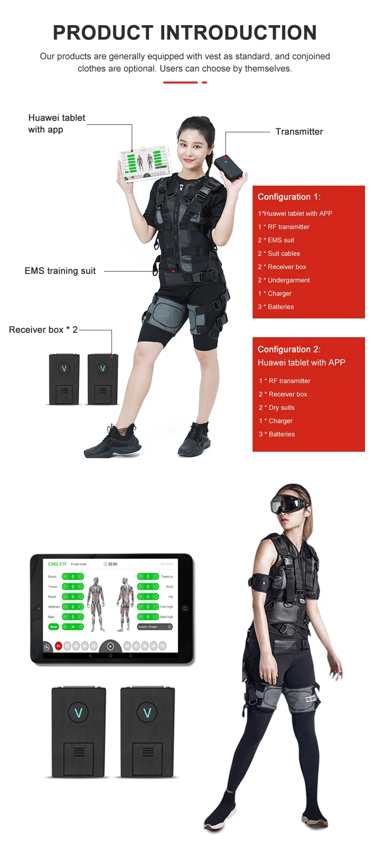 2022 HOT!!! fitness equipment gym/ electro muscle stimulation with ems training suit