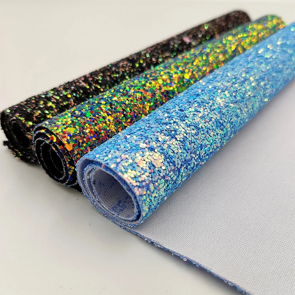 

8pcs Glitter Sheets Shiny Faux For Diy Crafts Hair Accessories Home Decor Durable Premium Holographic Coarse Powder
