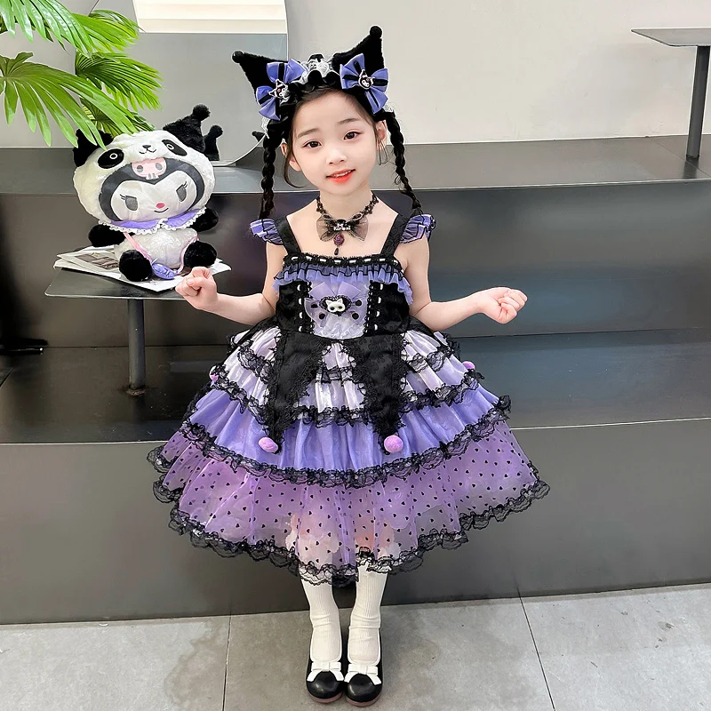 Halloween Cosplay Sanrio Prinzessin Kleid Kuromi Lolita Weihnachten Kinder Kostüm Kleider Puffy Rock Anzug Nette Mädchen Kleid