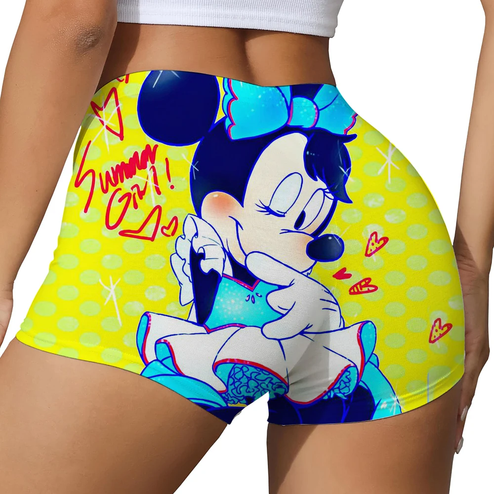 السيدات اللياقة البدنية اليوغا رفع السراويل ميكي ماوس ميني حرف العسل الخوخ الورك السراويل بعقب اللياقة البدنية الرياضية طماق
