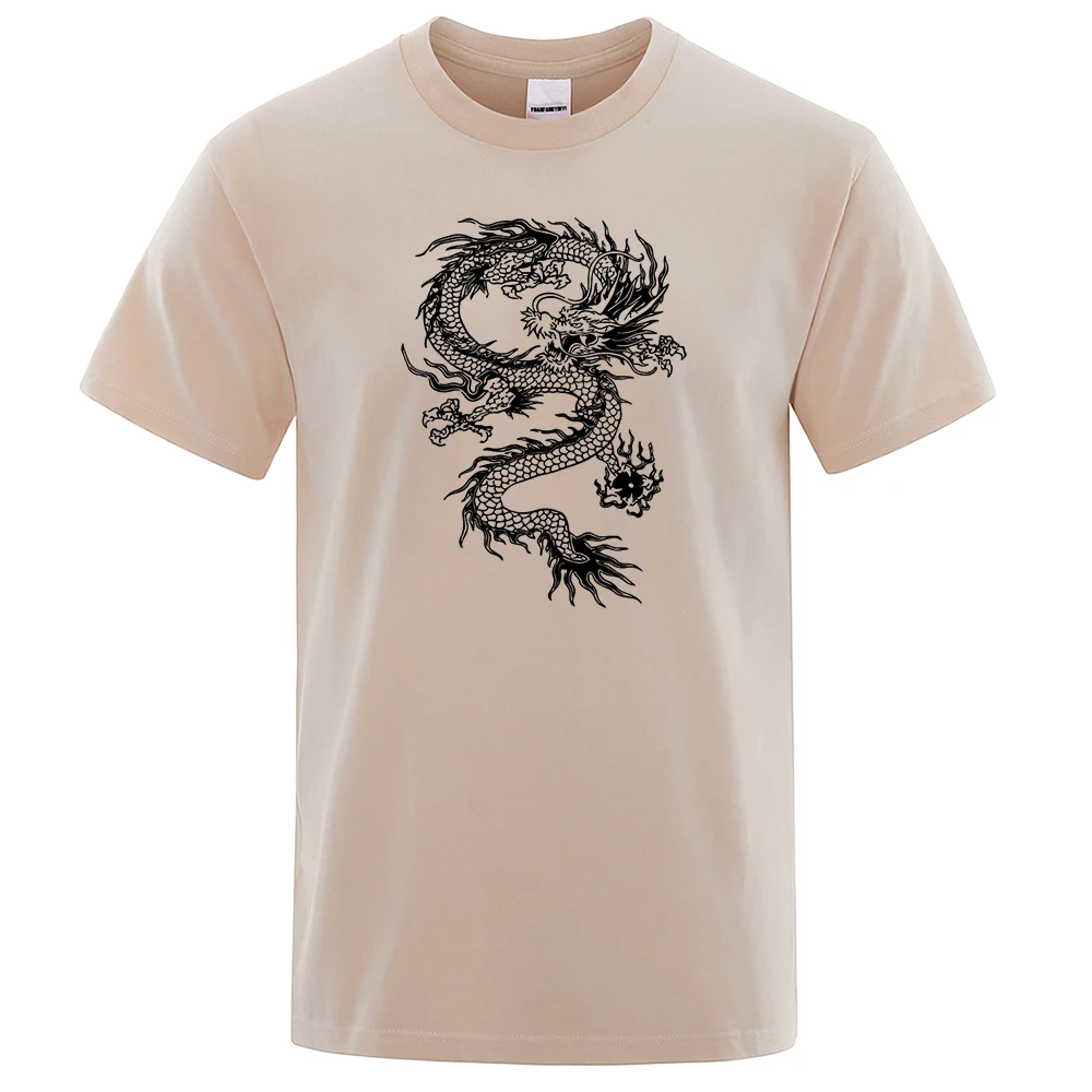 Chinesischen Stil Weiß Drachen Männer T-shirts Mode Atmungs T Shirts Lose Baumwolle T Kleidung Hohe Qualität Marke Männlichen T-Shirt