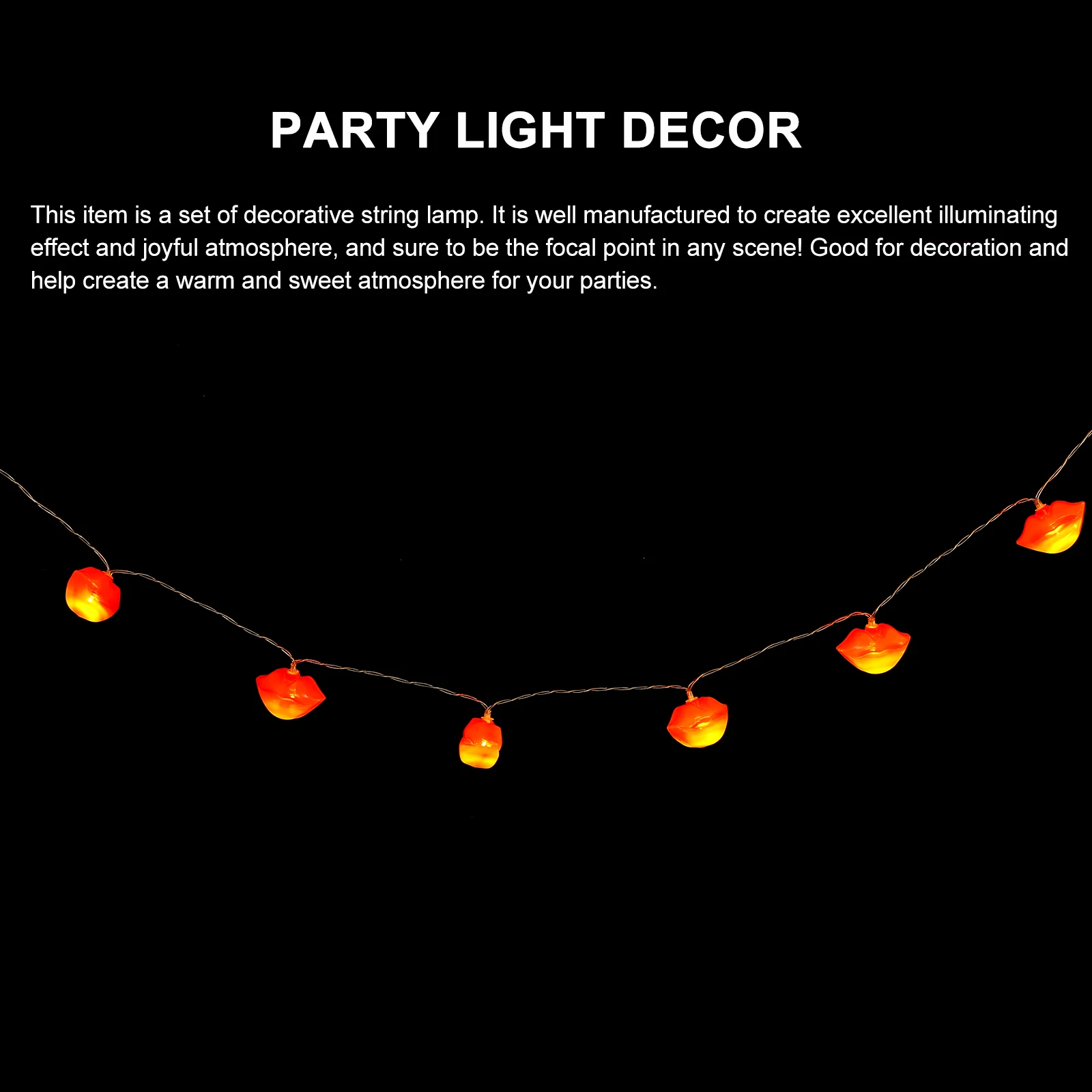 

1 set Warm Light String Red Lip LED Lamp Beads Reusable Eco Material Bedroom Party Xmas Outdoor Decor Lighting Festive