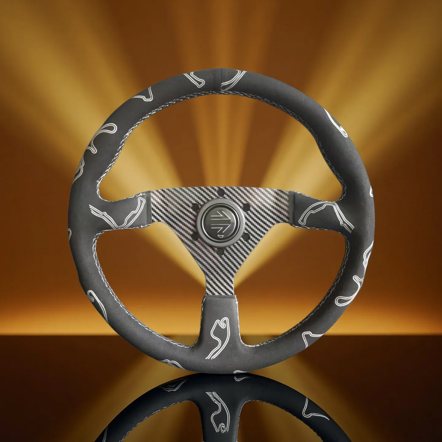 Racing 350MM JDM Montexxcarlo Carbon Fiber Spoke Ultra Suede Leather Steering Wheel Drift Rally Sport MxO Steering Wheel