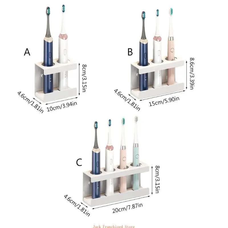 Wall Mounted Toothbrush Holder for Shower,Tooth Brush and Toothpaste Organizers Hanger for Dorms Bathrooms 2/03/4 Slot