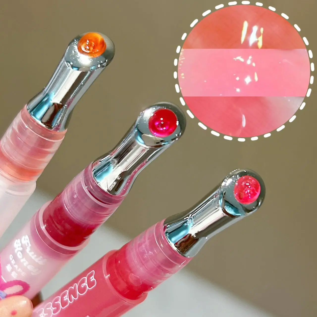 Óleo de essência labial iluminador de mel de fruta Pinkyfocus - hidratante, anti-seco e crack, oculta linhas labiais para lábios carnosos