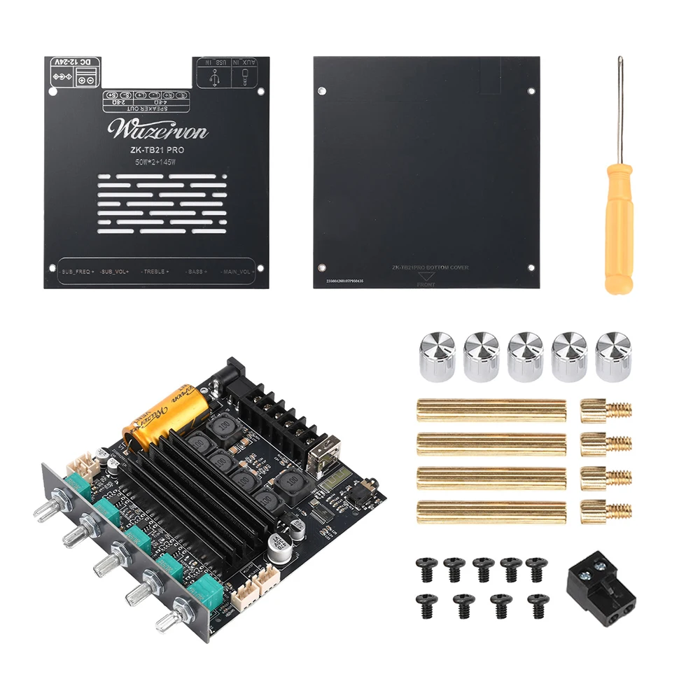 

ZK-TB21 PRO 2.1 Channel Bluetooth Amplifier Board DC12-24V 50W+50W+145W TPA3116D2 Subwoofer Audio Amp Module
