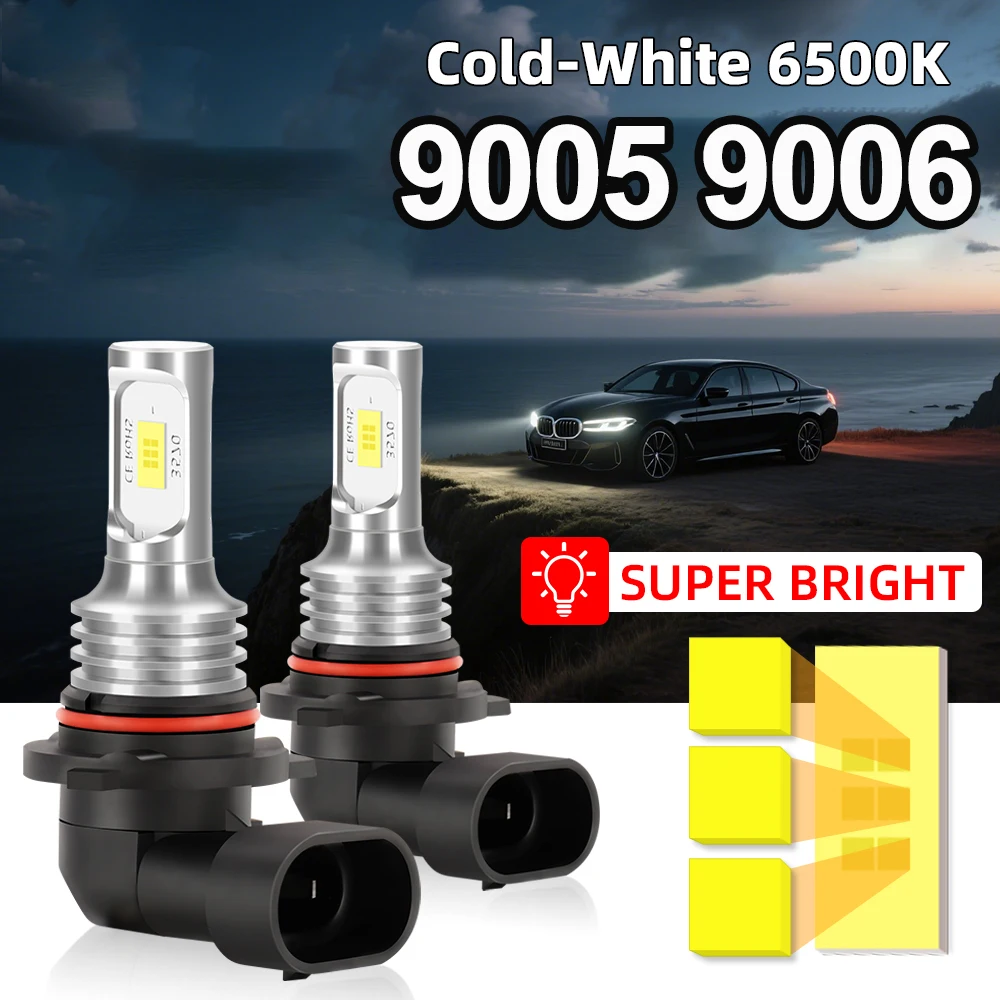 

Светодиодные противотуманные фары 9005 HB3 9006 HB4 DRL 6000K Белый Canbus Без ошибок 5000LM DC12V Автомобильные противотуманные фары Обновление 3570 Чипы CSP