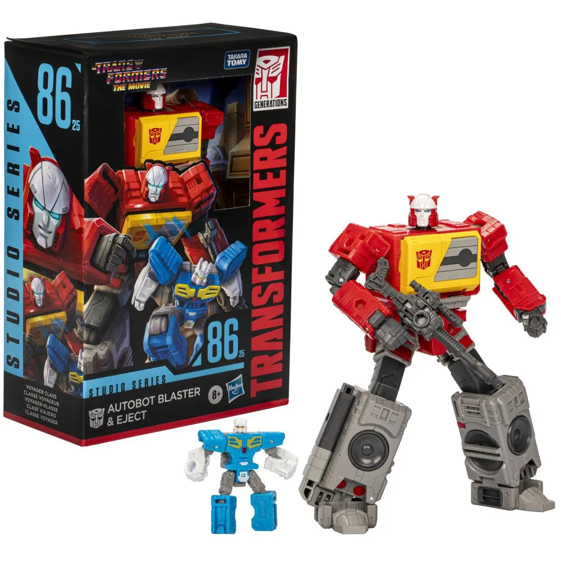 

[in-stock] Hasbro Transformers Studio Series: Voyager The Transformers: The Movie 86-25 Autobot Blaster & Eject Model Toy Gift